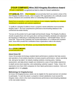 Kingsley Excellence Award - Winning Company PR Template (Commercial)