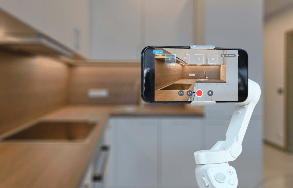 realync virtual leasing and video tool, stabilizer with icons in kitchen