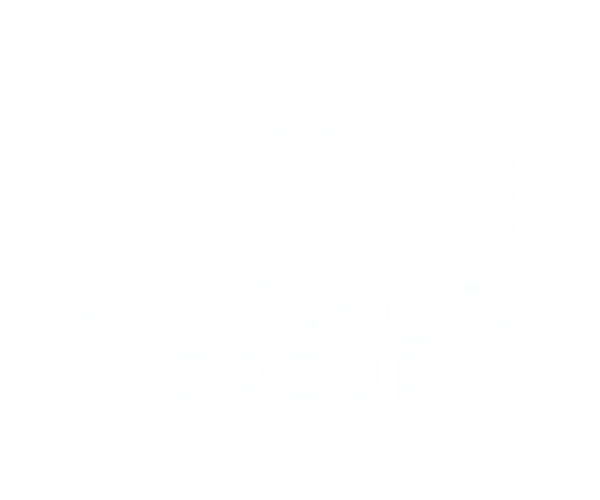 all-white logo of the franklin group