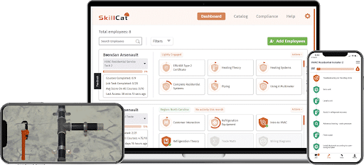 skillcat mobile maintenance desktop and phone software mockups