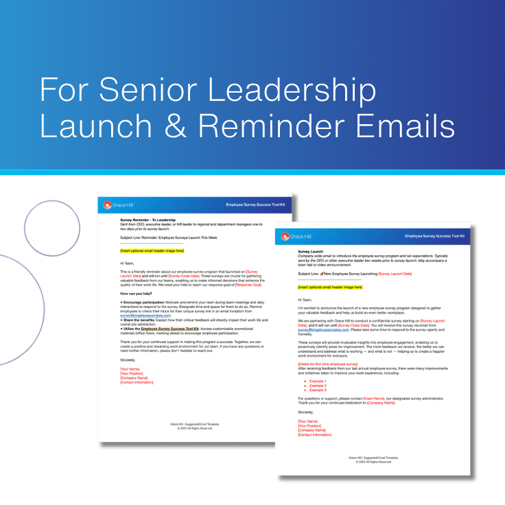 employee survey email templates for senior leadership thumbnail