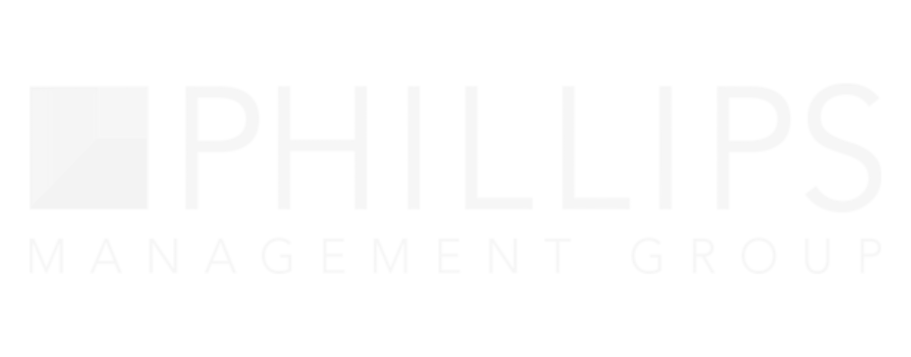 Phillips Management Group All-White Logo