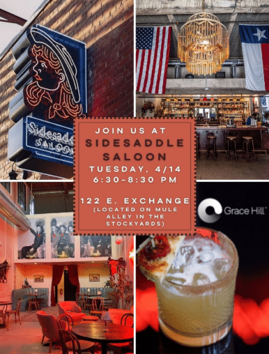 Happy Hour Event at Sidesaddle Saloon in the Fort Worth Stockyards Sidesaddle Saloon invite