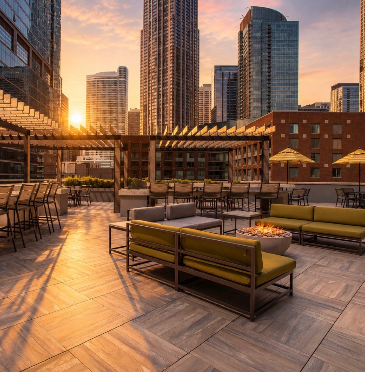 Cityfront Place rooftop view in Chicago