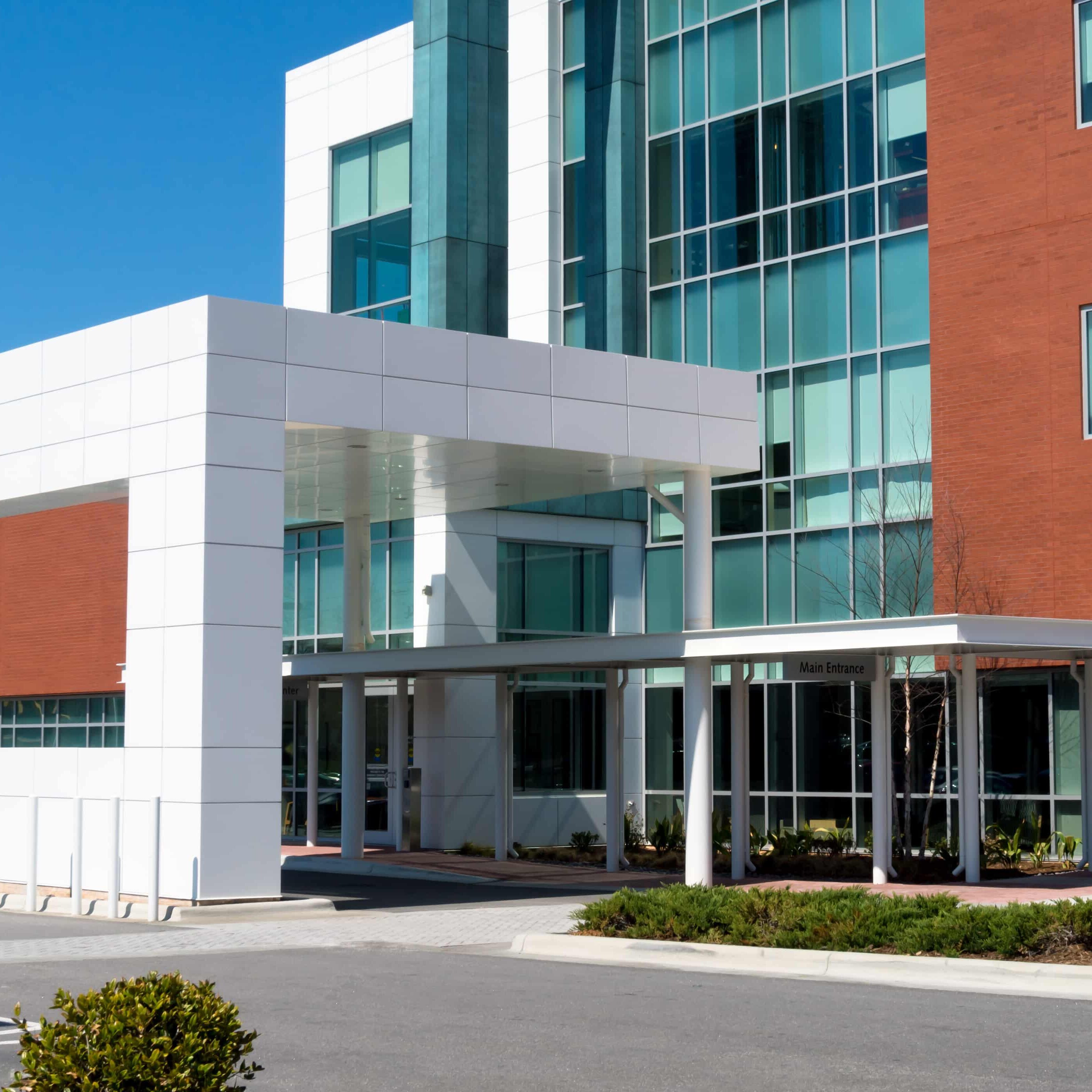 The modern medical building main entrance The modern medical building main entrance