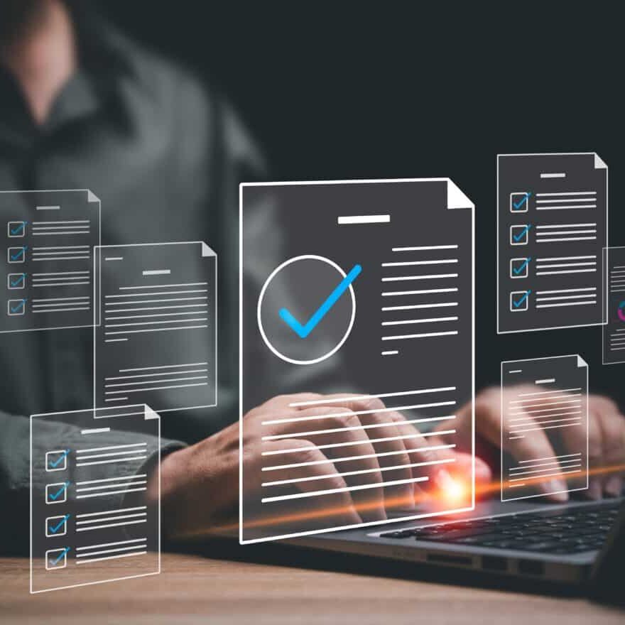 Business document management and checklist work performance concept, Businessman use laptop  manage documents online compare statistical data and data checklist, Business development grow
satisfaction, statistic, evaluation, insurance, document, management, certificate, recruitment, guarantee, application, manager, marketing, review, survey, approval, checklist, database, efficiency, feedback, professional, inspection, condition, exam, report, choose, contract, cyberspace, mark, quality, virtual, form, list, check, network, customer, online, information, success, service, company, questionnaire, checkbox, choice, office, checkmark, computer, business, technology, digital, concept