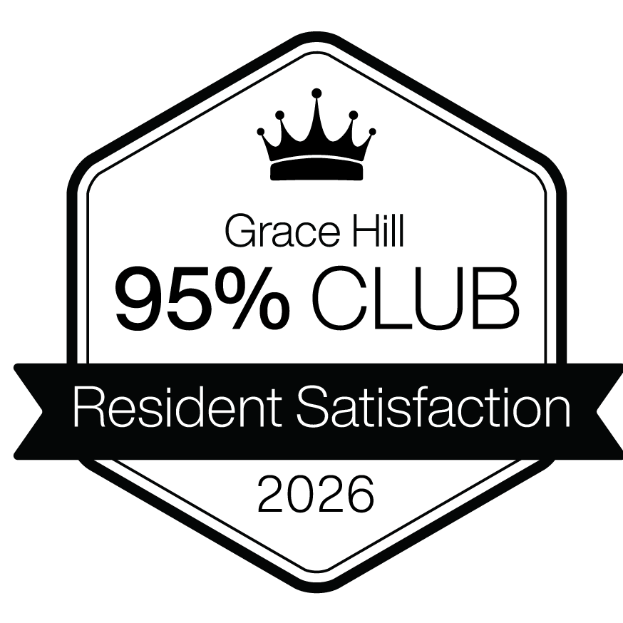 2026 grace hill excellence award badge 95% club for resident satisfaction