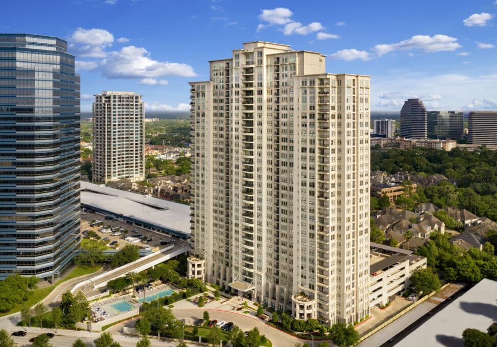 Post Oak Exterior Drone View, Camden Living Property by Rob-Harris