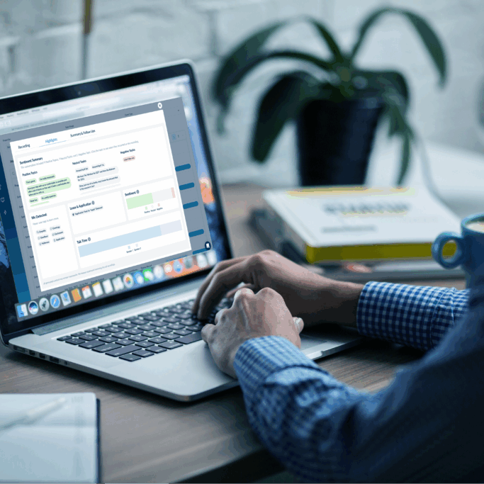 regional manager man on property management software, realync virtual leasing software, desktop view