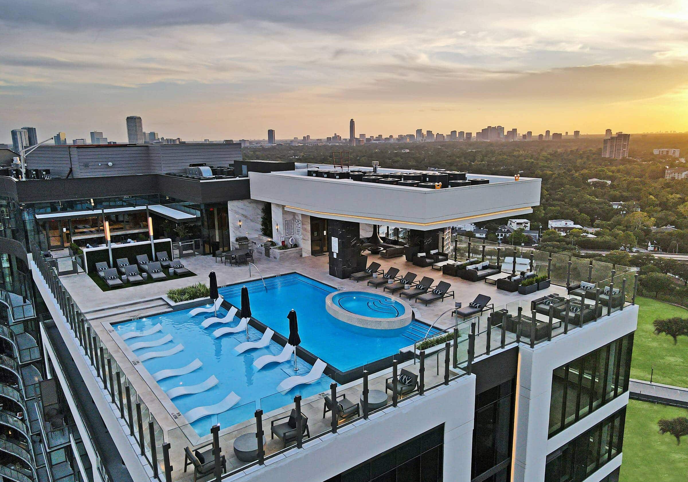 hanover company autry park pool deck ariel view